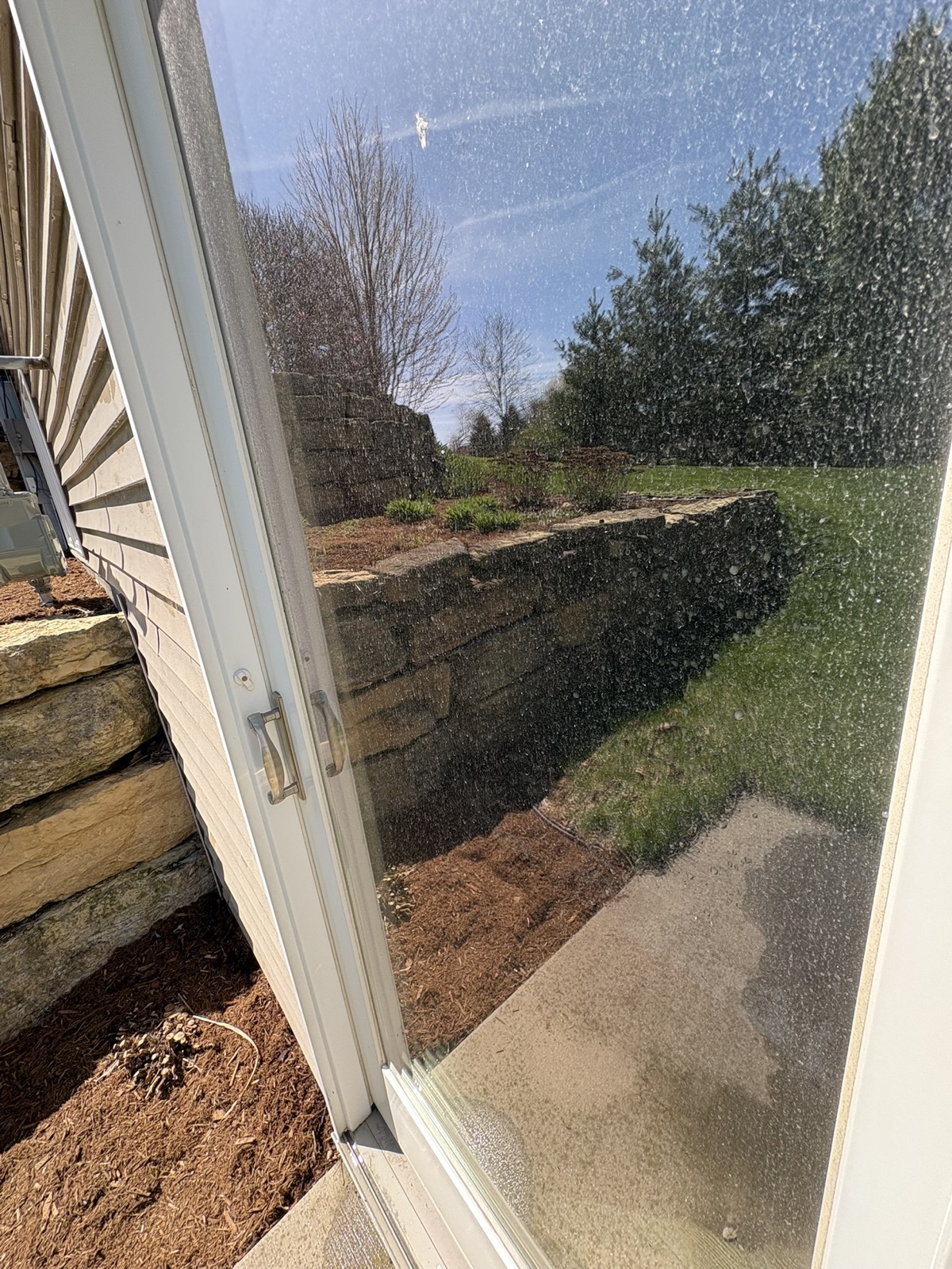 Patio door, before professional window cleaning